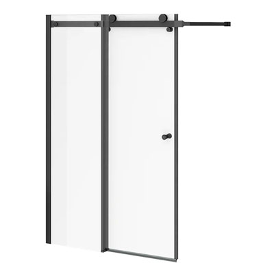 black sliding shower screen