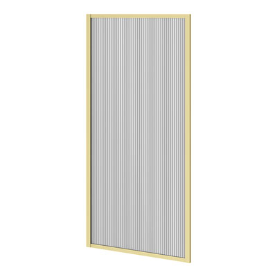 brass framed fluted fixed shower screen