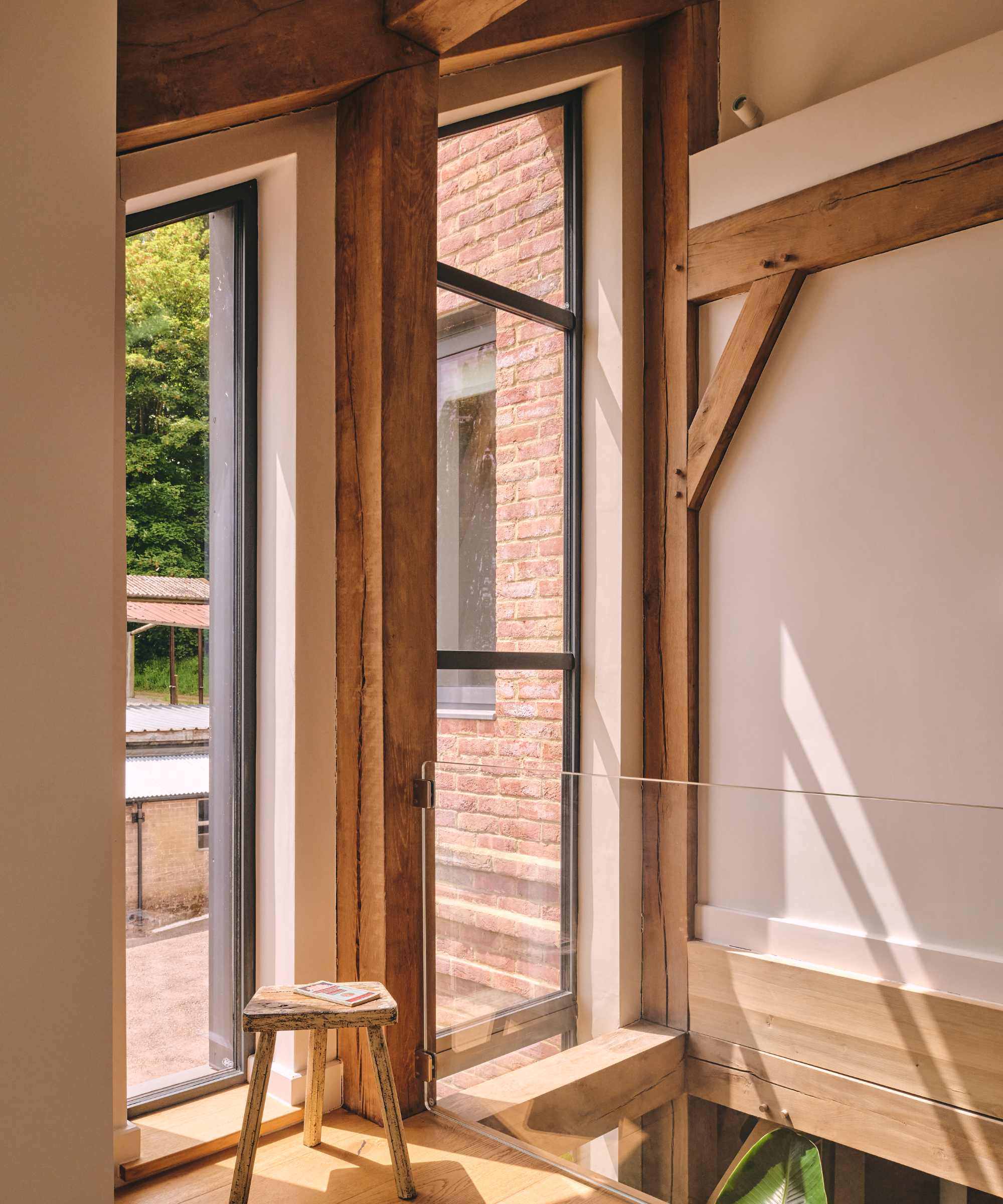 Large windows at the top of the stair case