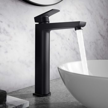 Soar Matt Black High Rise Basin Mixer Tap | Bathroom Mountain