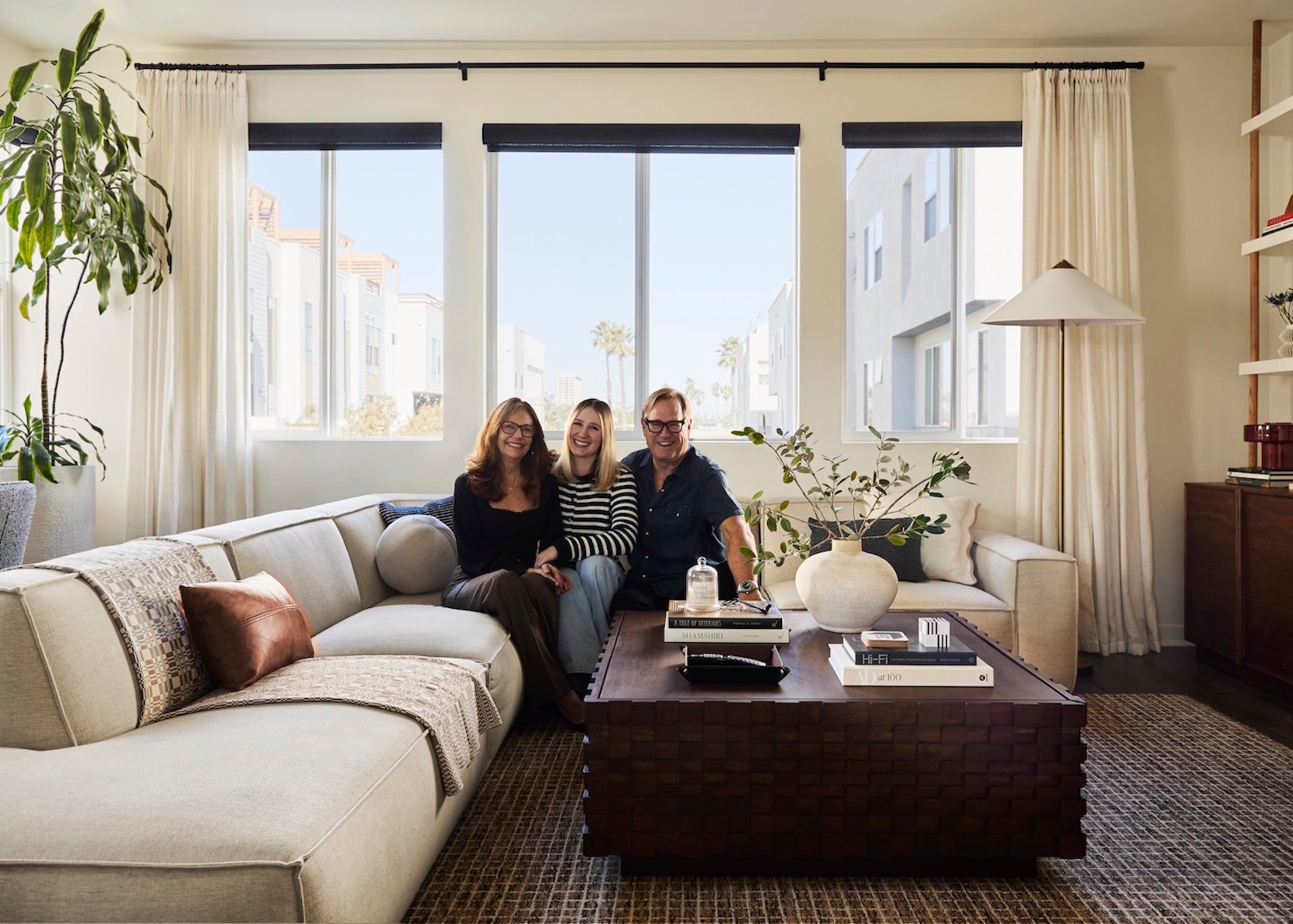How Mallory Warmed Up A Living Room With Gray Vinyl Flooring