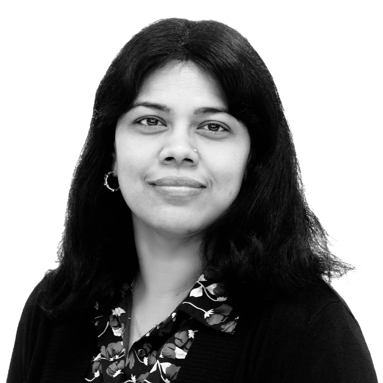 A headshot of Lalitha Krishnamoorthy, vice president of AI & digital at Stantec.