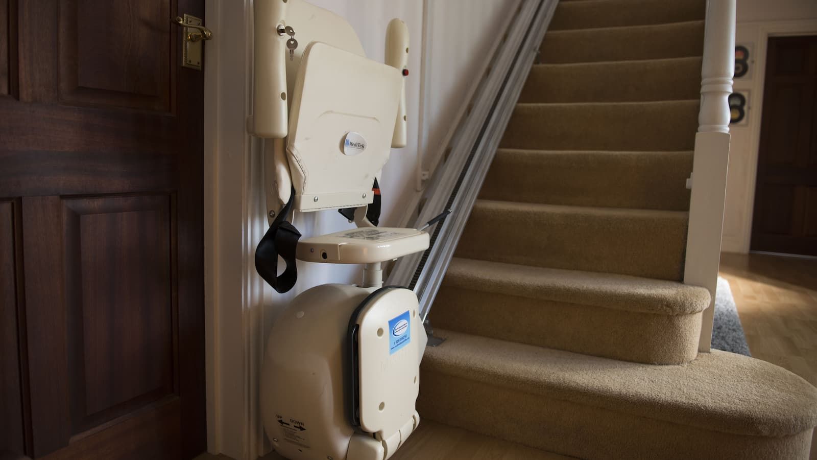 A stairlift seen in a property on January, 1 2017 in Cardiff, United Kingdom